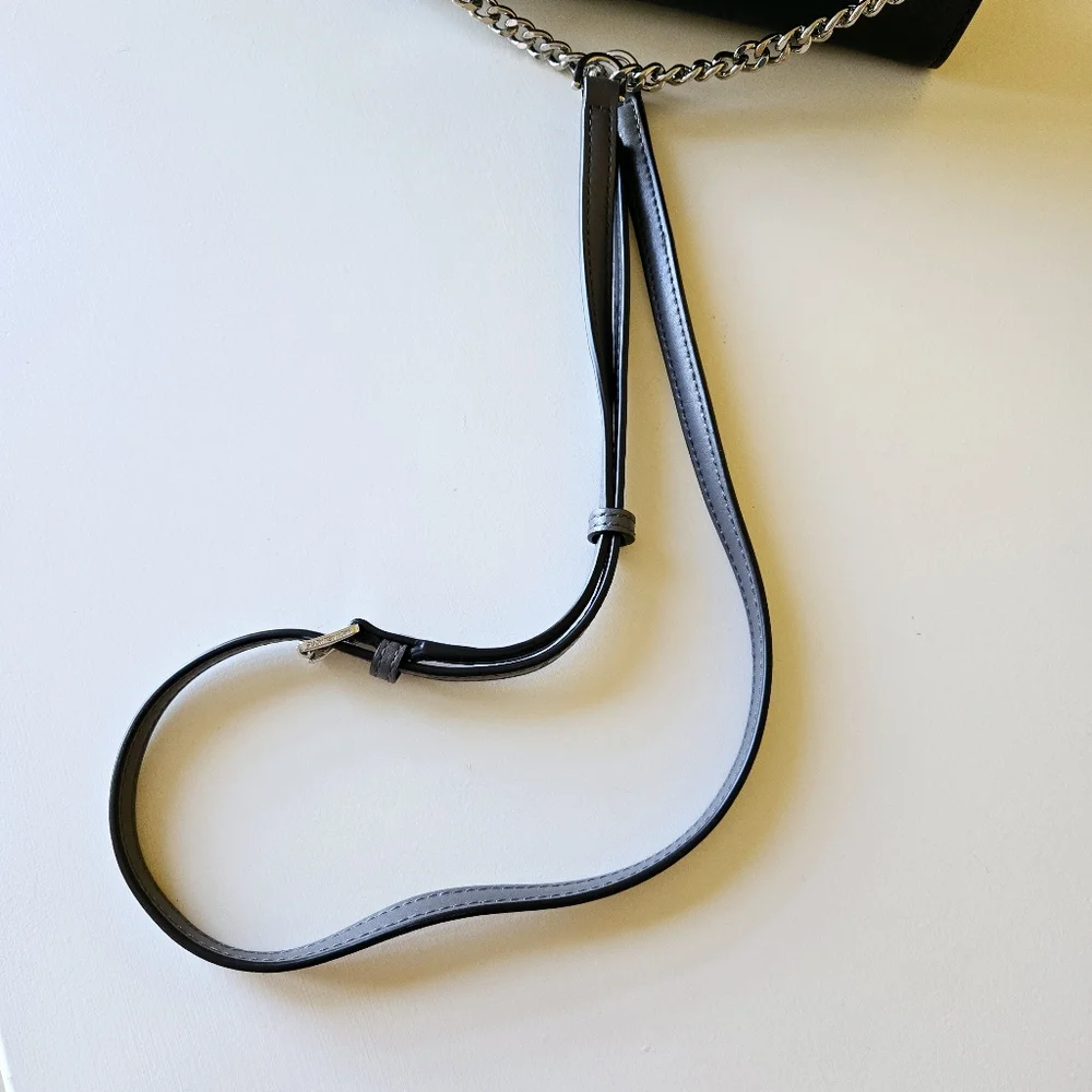 Michael Kors Sloan Tri Colored Leather Chain Large Envelope Wallet Crossbody